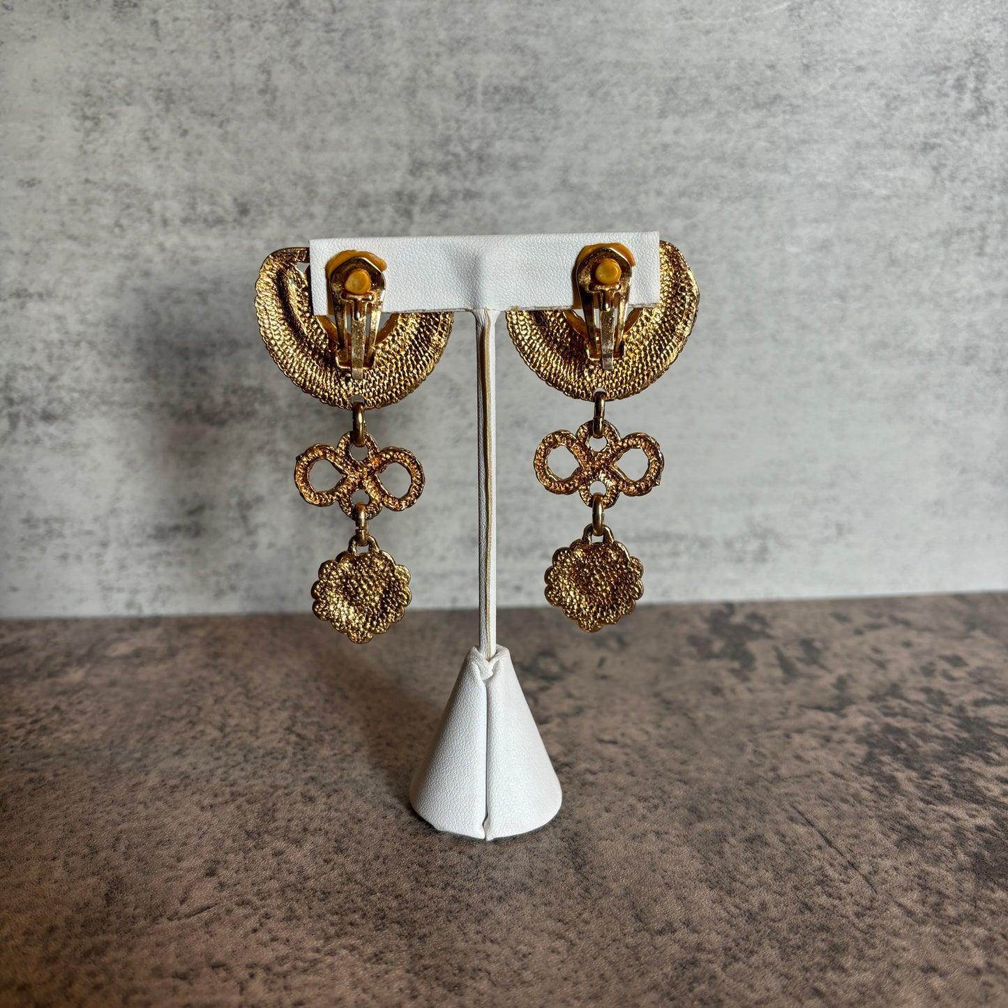 Vintage Statement Baroque Chandelier Clip Earrings