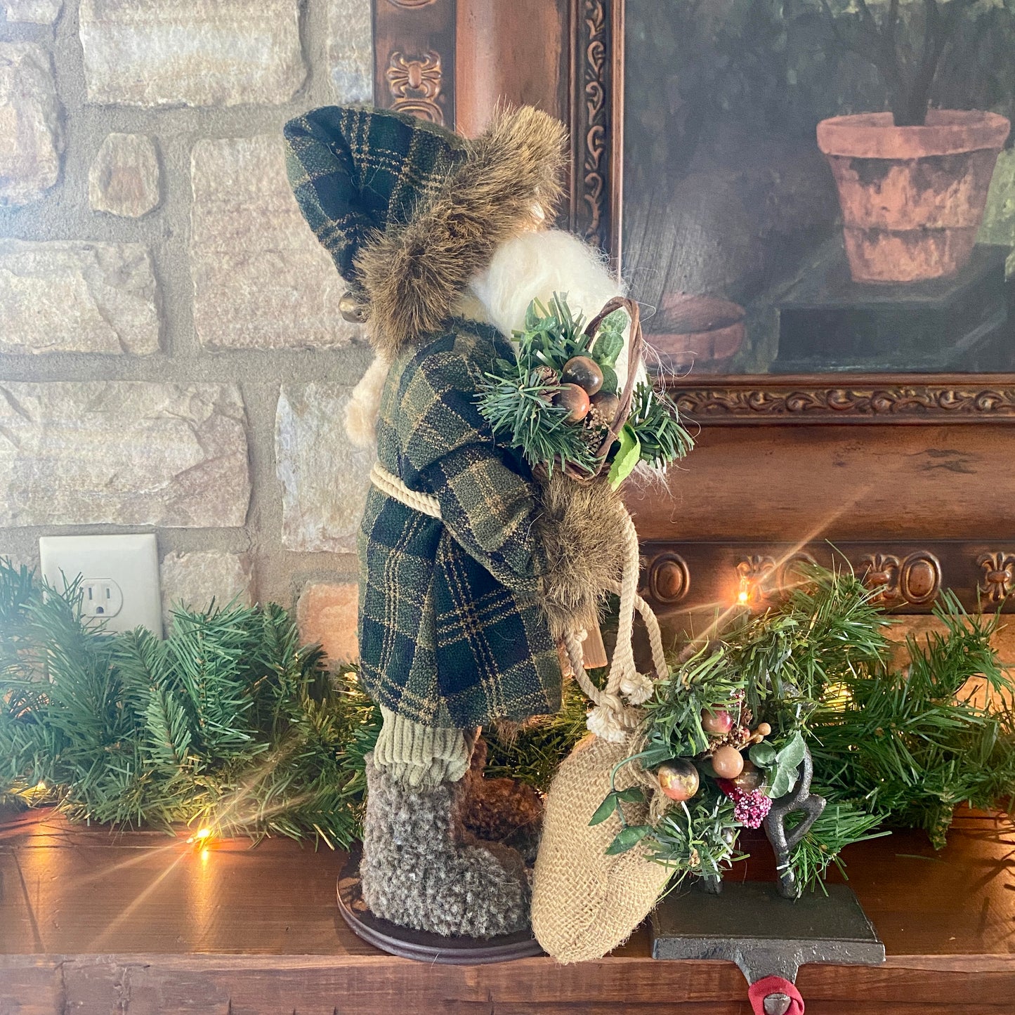 Vintage Tartan Santa