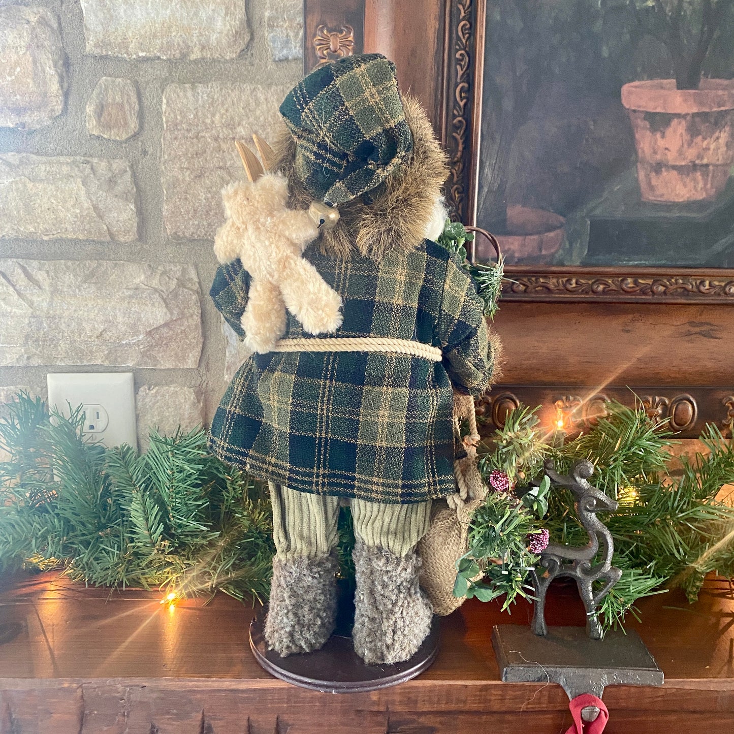 Vintage Tartan Santa