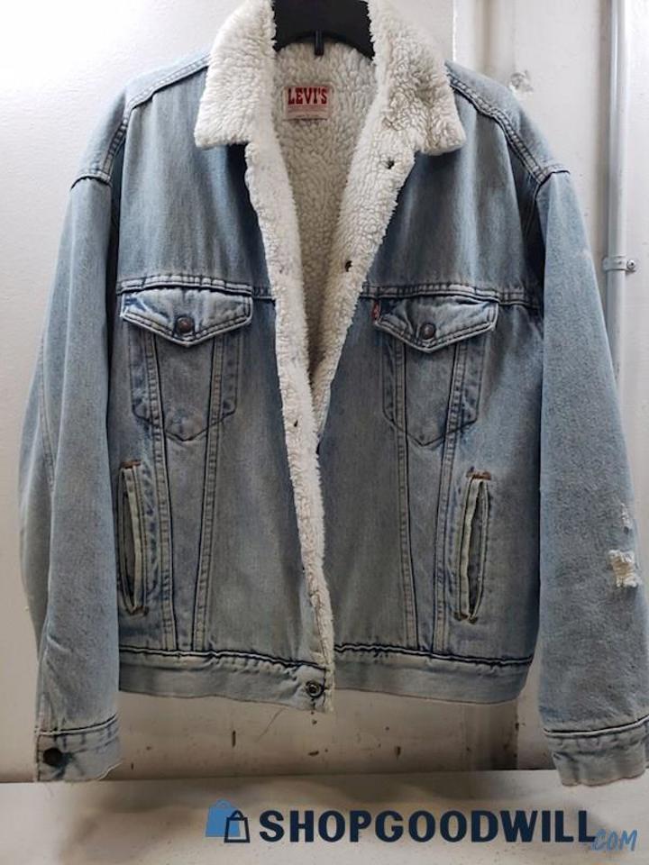 Levi's Vintage 4 Pocket Sherpa Lined Stone Wash Denim Coat