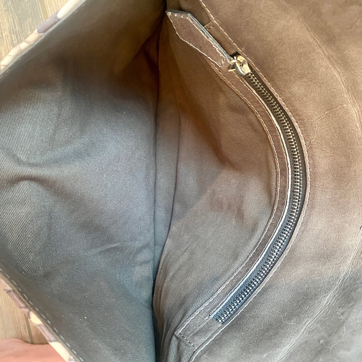 XL Woven Leather Enveleope Clutch