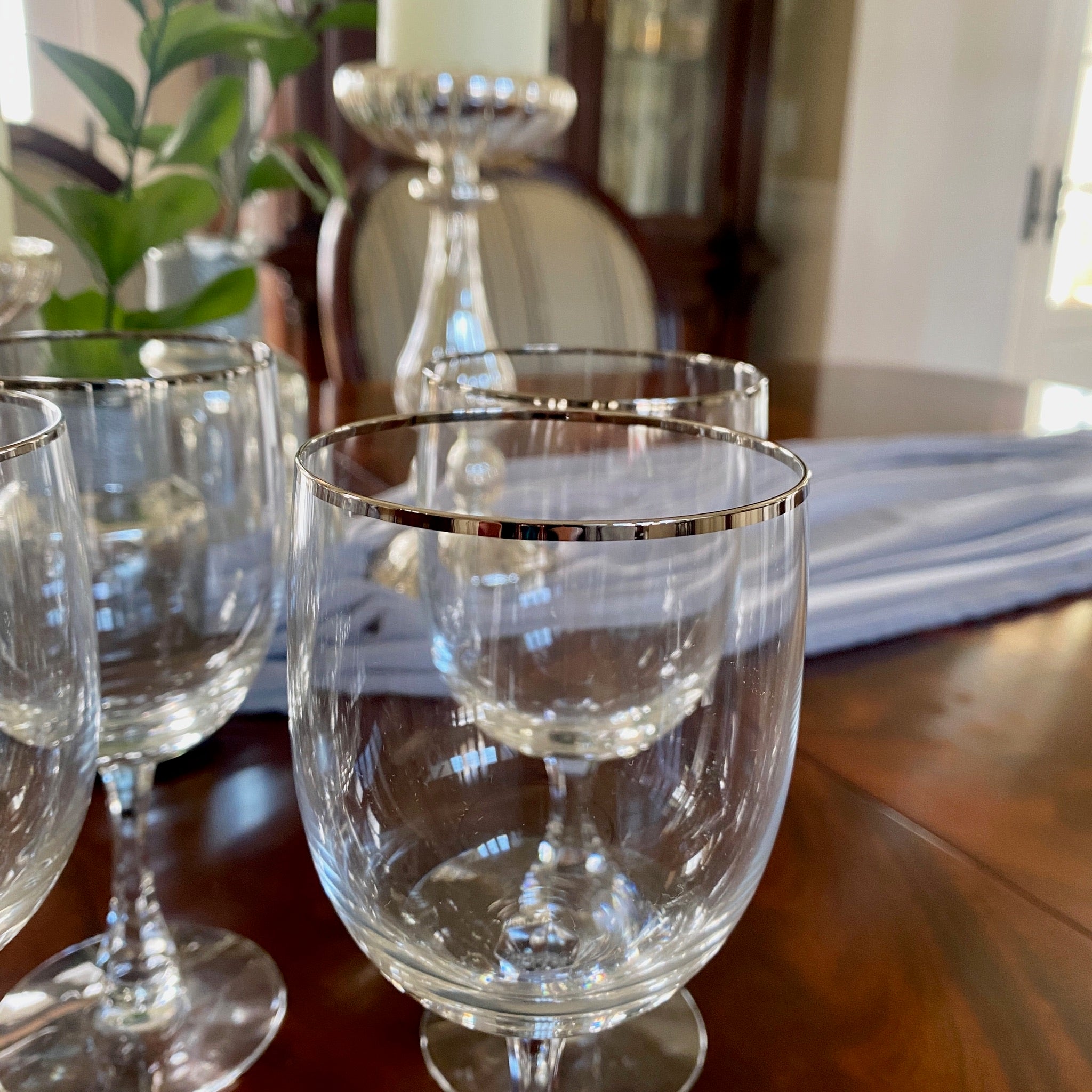 Set of 6 FOSTORIA optic crystal on sale wine glasses