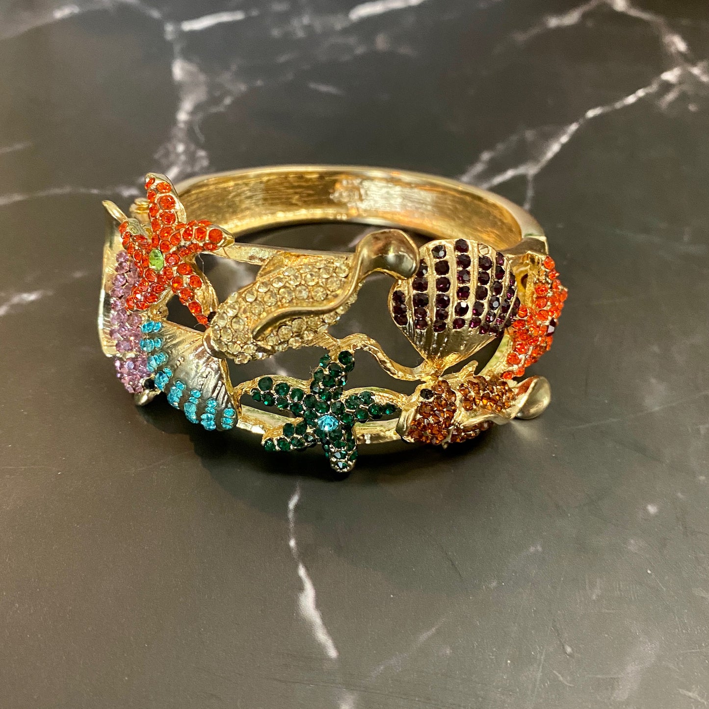 Under-The-Sea Rhinestone Cuff Bracelet