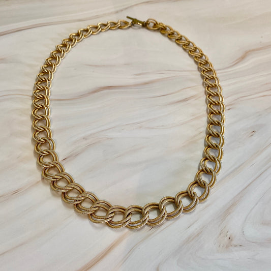 Anne Klein Double Link Textured Chain Necklace